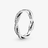Funkelnde Gedrehte Linien Ring - 190892CZ